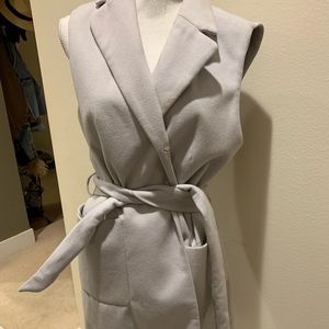 TopShop Grey Sleeveless Trench